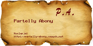 Partelly Abony névjegykártya